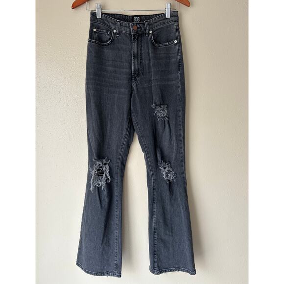BDG Washed Out Black Stretch High Rise Flare Jeans Size 27 - Picture 2 of 9